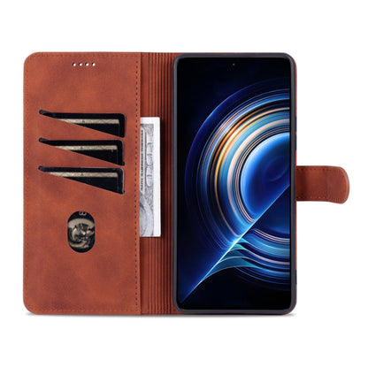 For Xiaomi Redmi K50 / K50 Pro AZNS Skin Feel Calf Texture Flip Leather Phone Case(Brown)