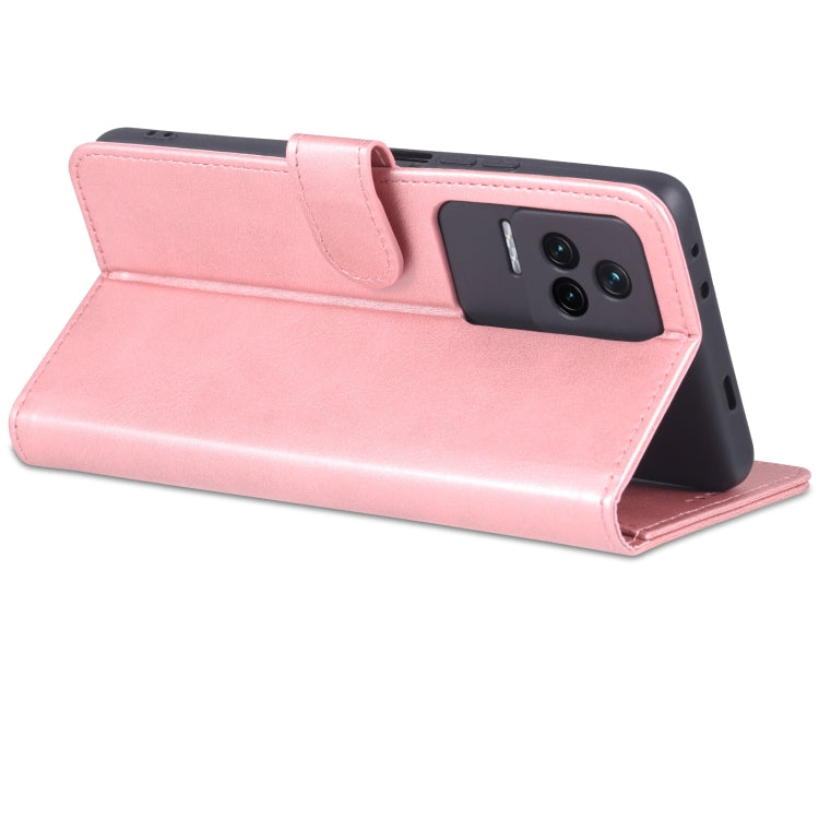 For Xiaomi Redmi K50 / K50 Pro AZNS Skin Feel Calf Texture Flip Leather Phone Case(Rose Gold)