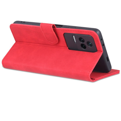 For Xiaomi Redmi K50 / K50 Pro AZNS Skin Feel Calf Texture Flip Leather Phone Case(Red)