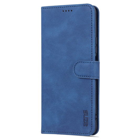 Pour Xiaomi Redmi K50 / K50 Pro AZNS Étui de téléphone en cuir à rabat texturé veau (Bleu)