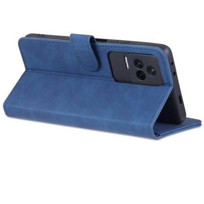 For Xiaomi Redmi K50 / K50 Pro AZNS Skin Feel Calf Texture Flip Leather Phone Case(Blue)