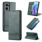 Pour coque de téléphone à rabat en cuir avec texture de veau magnétique AZNS pour OPPO Reno7 Global (Vert foncé)
