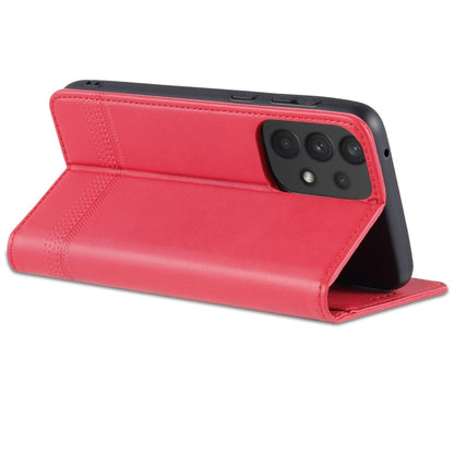 For Samsung Galaxy A73 5G AZNS Magnetic Calf Texture Flip Leather Phone Case(Red)