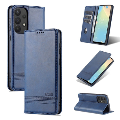 Pour coque de téléphone en cuir AZNS Magnetic Calf Texture Flip pour Samsung Galaxy A73 5G (bleu foncé)
