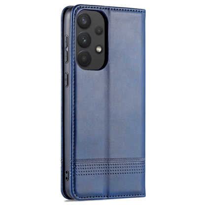 Pour coque de téléphone en cuir AZNS Magnetic Calf Texture Flip pour Samsung Galaxy A73 5G (bleu foncé)