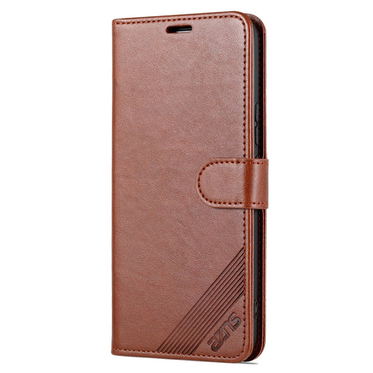 Étui de téléphone en cuir à rabat texturé en peau de mouton AZNS pour Honor Play 30 (marron)