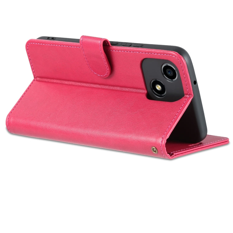 Étui de téléphone en cuir à rabat texturé en peau de mouton AZNS pour Honor Play 30 (rouge)