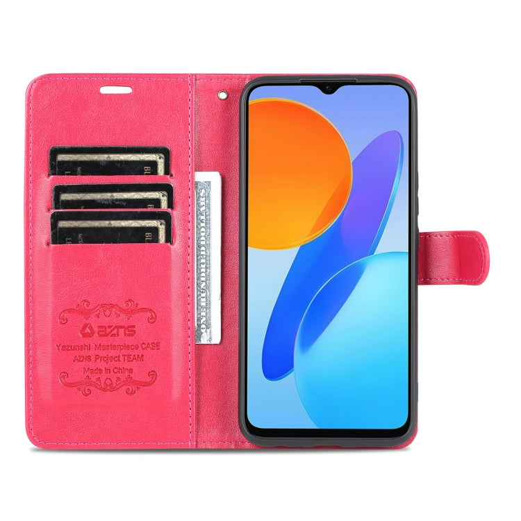 Étui de téléphone en cuir à rabat texturé en peau de mouton AZNS pour Honor Play 30 (rouge)