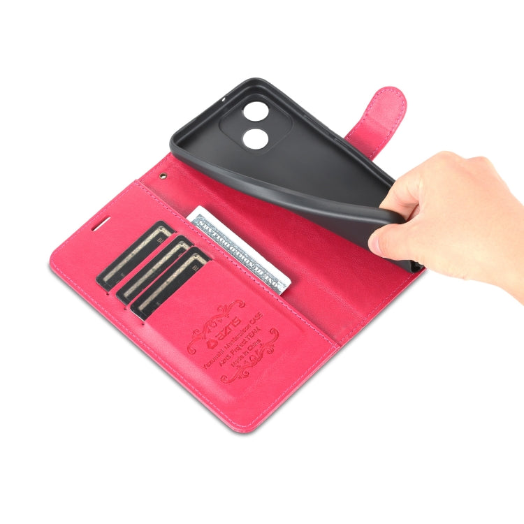 Étui de téléphone en cuir à rabat texturé en peau de mouton AZNS pour Honor Play 30 (rouge)