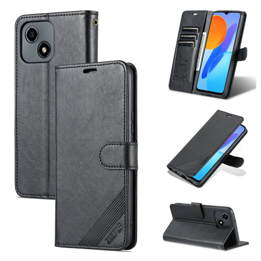 Étui de téléphone en cuir à rabat For Honor Play 30 AZNS avec texture en peau de mouton (noir)