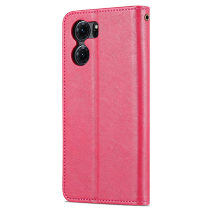Pour étui de téléphone en cuir à rabat texturé en peau de mouton OPPO K10 AZNS (rouge)