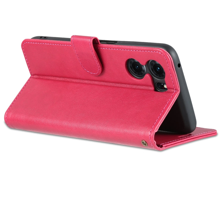 Pour étui de téléphone en cuir à rabat texturé en peau de mouton OPPO K10 AZNS (rouge)
