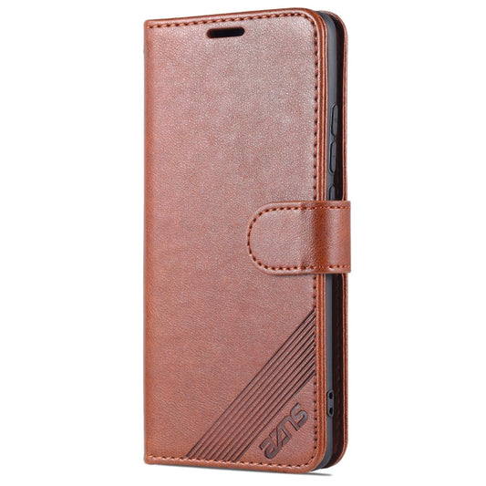 For Xiaomi 12 Lite AZNS Sheepskin Texture Flip Leather Phone Case(Brown)
