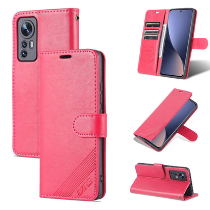 Pour étui de téléphone en cuir rabattable AZNS en texture peau de mouton pour Xiaomi 12 Lite (rouge)