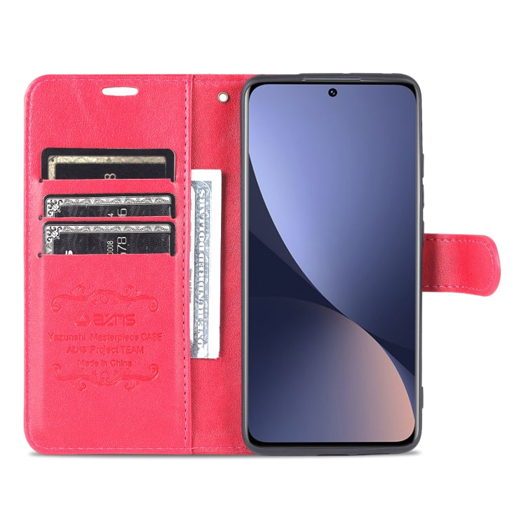 Pour étui de téléphone en cuir rabattable AZNS en texture peau de mouton pour Xiaomi 12 Lite (rouge)