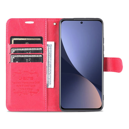 Pour étui de téléphone en cuir rabattable AZNS en texture peau de mouton pour Xiaomi 12 Lite (rouge)