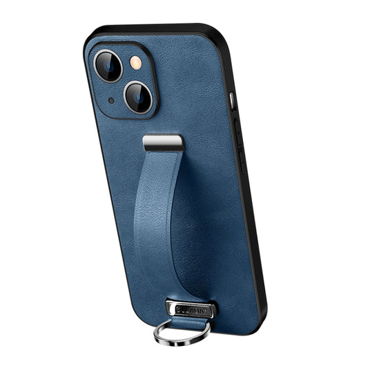 Pour iPhone 13 Étui de protection antichoc SULADA Cool Series en PC + cuir (Bleu)