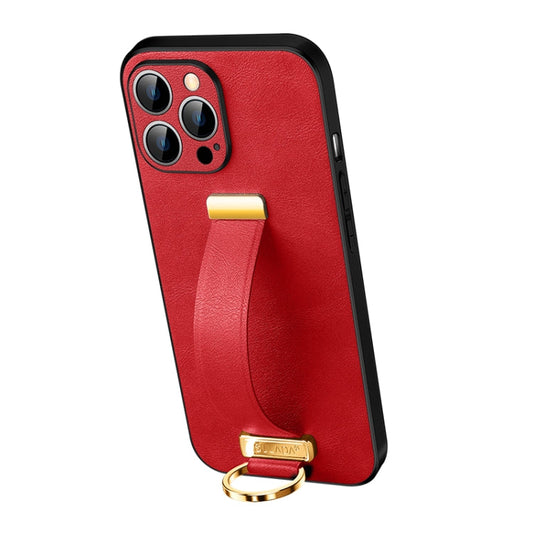 Pour iPhone 12 Pro SULADA Coque Antichoc en PC avec Revêtement en Cuir Série Cool (Rouge)