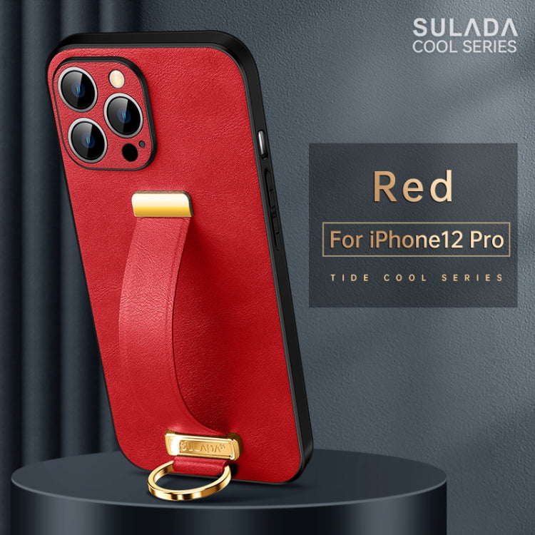 For iPhone 12 Pro SULADA Cool Series PC + Leather Texture Skin Feel Shockproof Phone Case (Red)