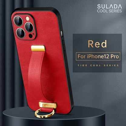 For iPhone 12 Pro SULADA Cool Series PC + Leather Texture Skin Feel Shockproof Phone Case (Red)