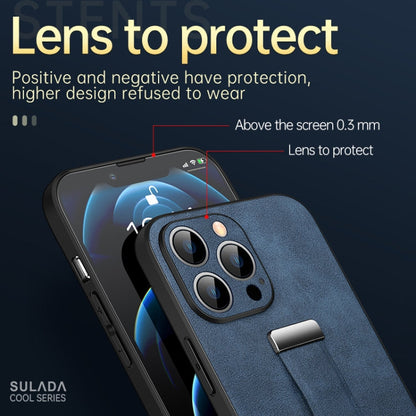 For iPhone 12 Pro SULADA Cool Series PC + Leather Texture Skin Feel Shockproof Phone Case (Red)
