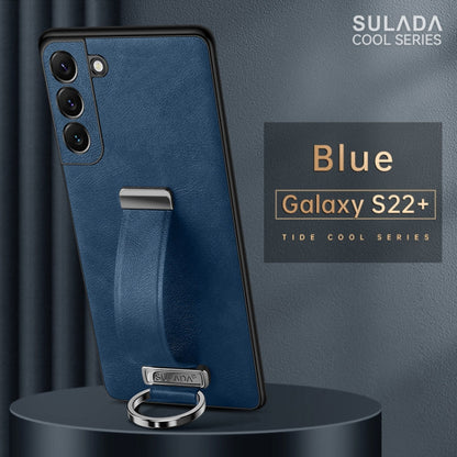 For Samsung Galaxy S22+ 5G SULADA Cool Series PC + Leather Texture Skin Feel Shockproof Phone Case(Blue)