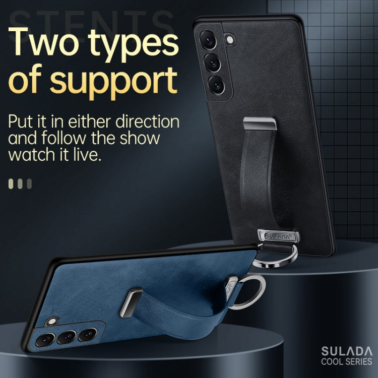 For Samsung Galaxy S22+ 5G SULADA Cool Series PC + Leather Texture Skin Feel Shockproof Phone Case(Blue)
