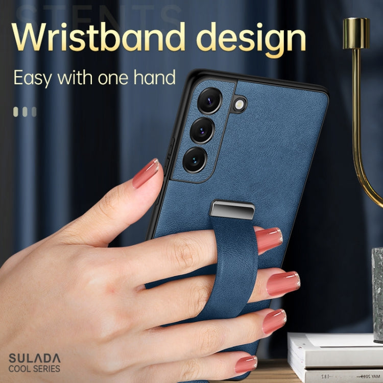 For Samsung Galaxy S22+ 5G SULADA Cool Series PC + Leather Texture Skin Feel Shockproof Phone Case(Blue)