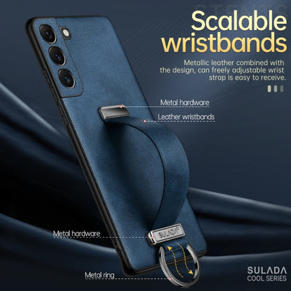 For Samsung Galaxy S22+ 5G SULADA Cool Series PC + Leather Texture Skin Feel Shockproof Phone Case(Blue)