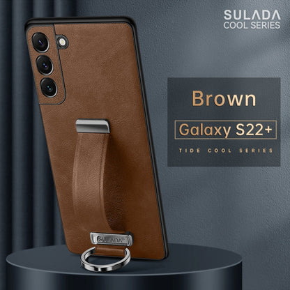 For Samsung Galaxy S22+ 5G SULADA Cool Series PC + Leather Texture Skin Feel Shockproof Phone Case(Brown)