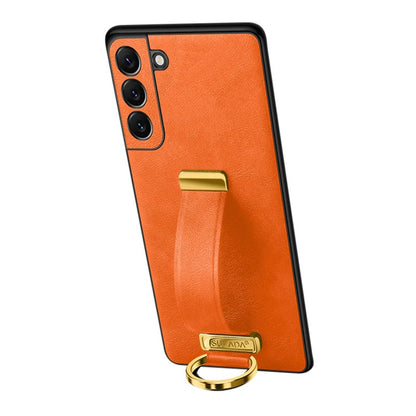 For Samsung Galaxy S22+ 5G SULADA Cool Series PC + Leather Texture Skin Feel Shockproof Phone Case(Orange)