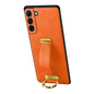 For Samsung Galaxy S22+ 5G SULADA Cool Series PC + Leather Texture Skin Feel Shockproof Phone Case(Orange)