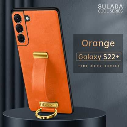 For Samsung Galaxy S22+ 5G SULADA Cool Series PC + Leather Texture Skin Feel Shockproof Phone Case(Orange)