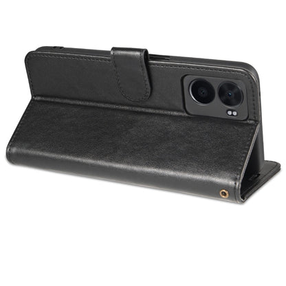 For OPPO A57 5G/Realme Q5i/Realme V23 AZNS Sheepskin Texture Flip Leather Phone Case(Black)