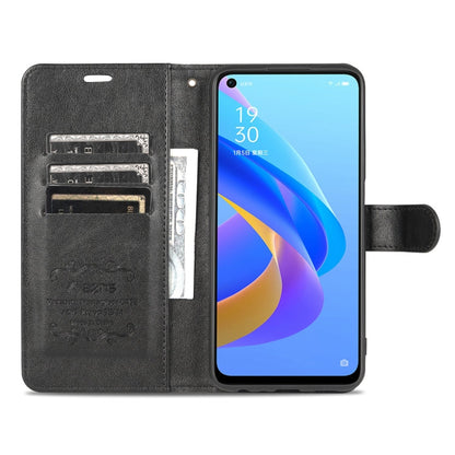 For OPPO A57 5G/Realme Q5i/Realme V23 AZNS Sheepskin Texture Flip Leather Phone Case(Black)