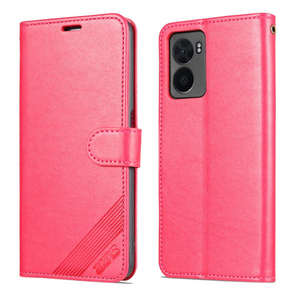 For OPPO A57 5G/Realme Q5i/Realme V23 AZNS Sheepskin Texture Flip Leather Phone Case(Red)