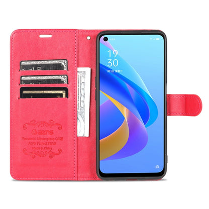 For OPPO A57 5G/Realme Q5i/Realme V23 AZNS Sheepskin Texture Flip Leather Phone Case(Red)