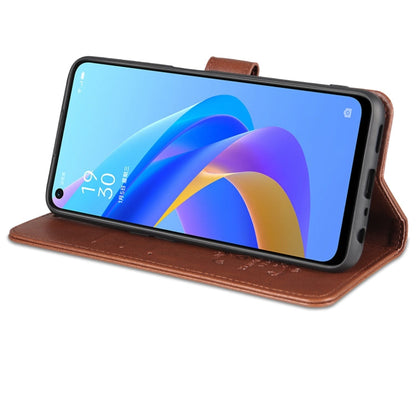 For OPPO A57 5G/Realme Q5i/Realme V23 AZNS Sheepskin Texture Flip Leather Phone Case(Brown)