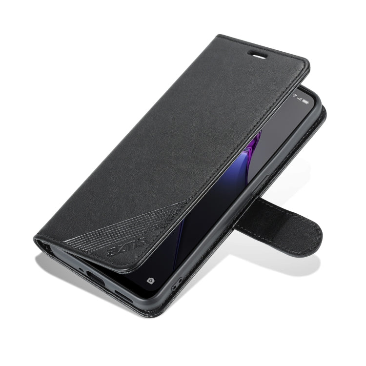 For OPPO Reno8/Reno8 Pro AZNS Sheepskin Texture Flip Leather Phone Case(Black)