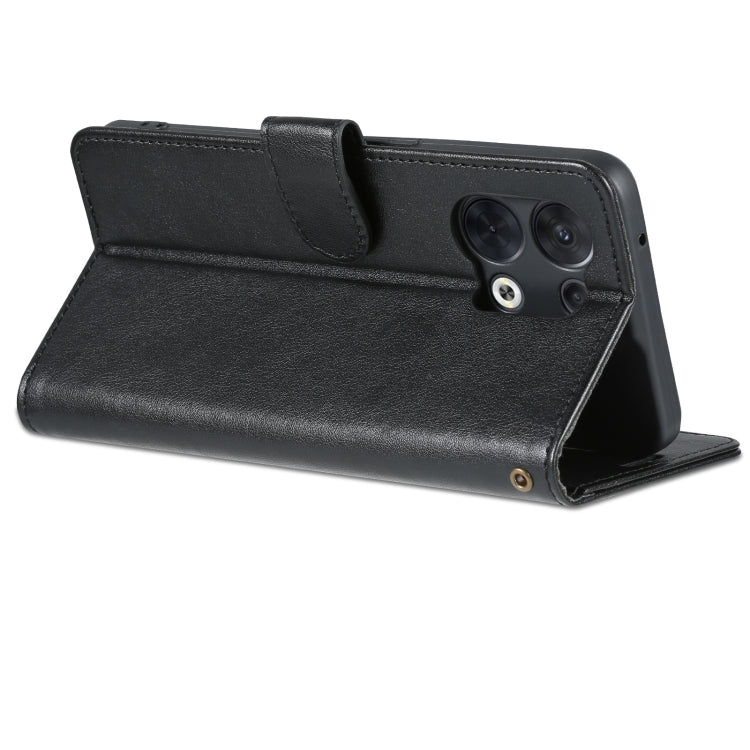 For OPPO Reno8/Reno8 Pro AZNS Sheepskin Texture Flip Leather Phone Case(Black)