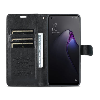 For OPPO Reno8/Reno8 Pro AZNS Sheepskin Texture Flip Leather Phone Case(Black)