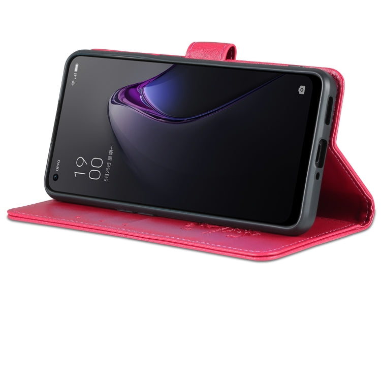 For OPPO Reno8/Reno8 Pro AZNS Sheepskin Texture Flip Leather Phone Case(Red)