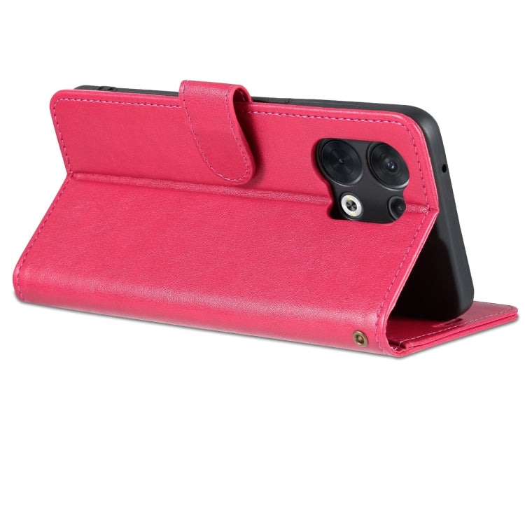 For OPPO Reno8/Reno8 Pro AZNS Sheepskin Texture Flip Leather Phone Case(Red)