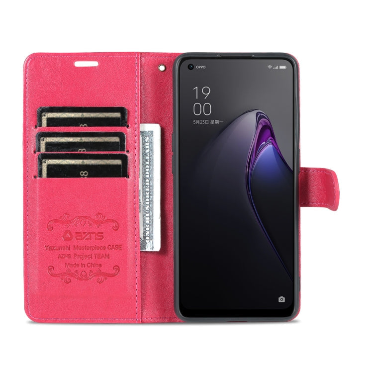For OPPO Reno8/Reno8 Pro AZNS Sheepskin Texture Flip Leather Phone Case(Red)