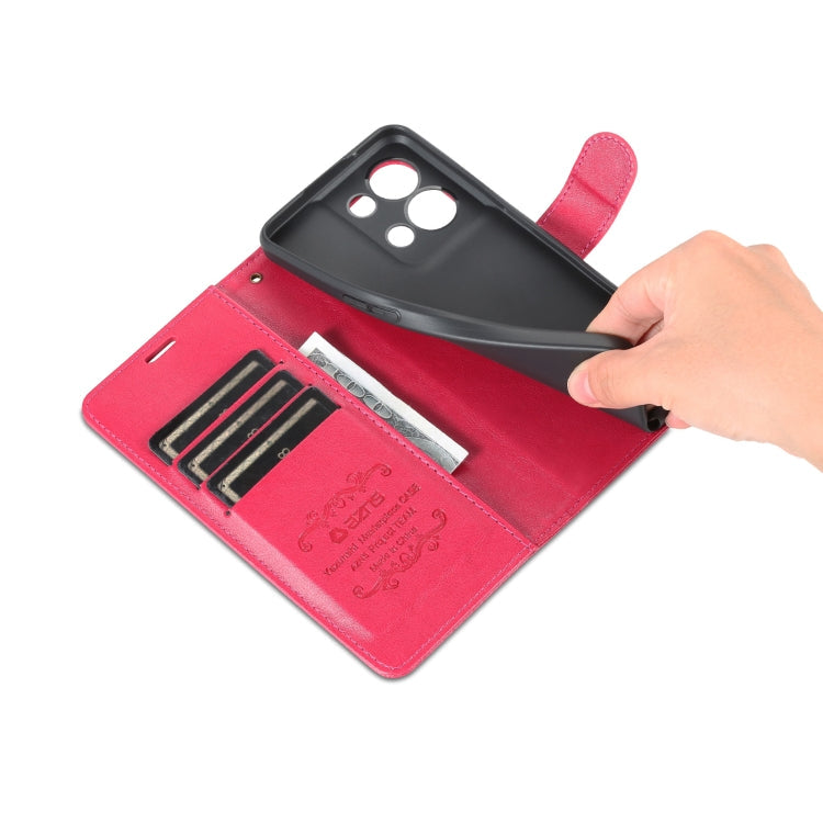 For OPPO Reno8/Reno8 Pro AZNS Sheepskin Texture Flip Leather Phone Case(Red)