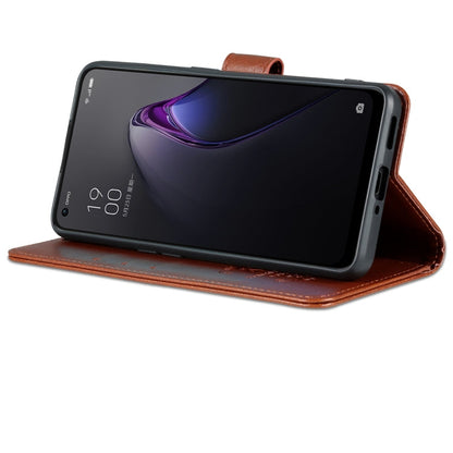 For OPPO Reno8/Reno8 Pro AZNS Sheepskin Texture Flip Leather Phone Case(Brown)