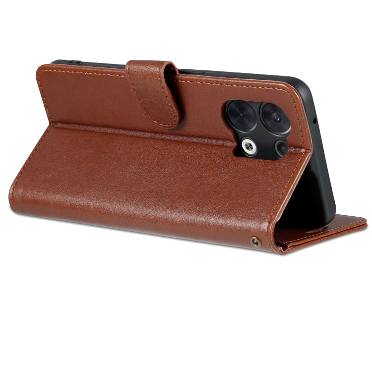 For OPPO Reno8/Reno8 Pro AZNS Sheepskin Texture Flip Leather Phone Case(Brown)