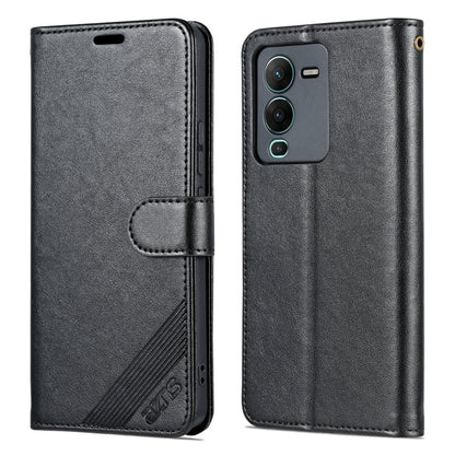 Pour Étui de téléphone en cuir de texture peau de mouton AZNS pour vivo S15 (noir)