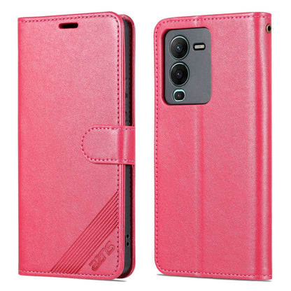 For vivo S15 AZNS Sheepskin Texture Flip Leather Phone Case(Red)