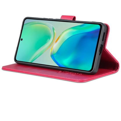 For vivo S15 AZNS Sheepskin Texture Flip Leather Phone Case(Red)